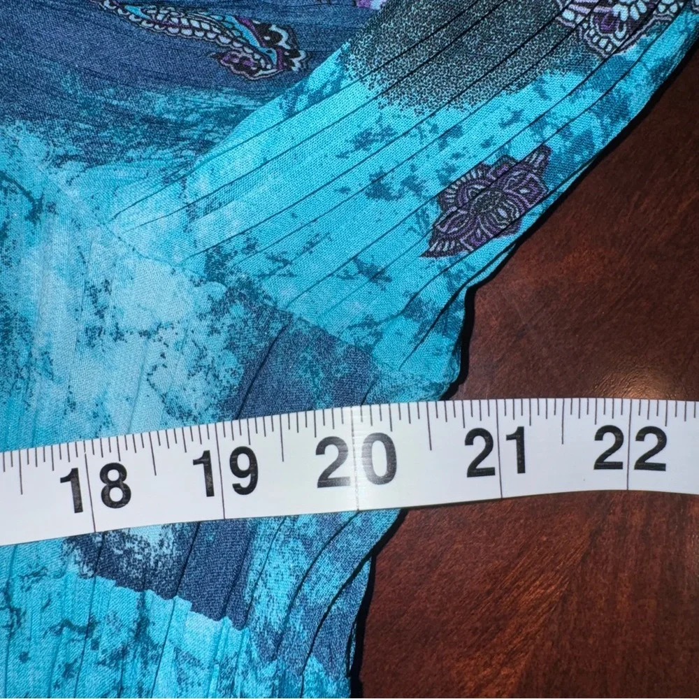 Maggie Barnes Catherines 1X Paisley Boho Tunic Top Beaded Bell Sleeve - Picture 13 of 16
